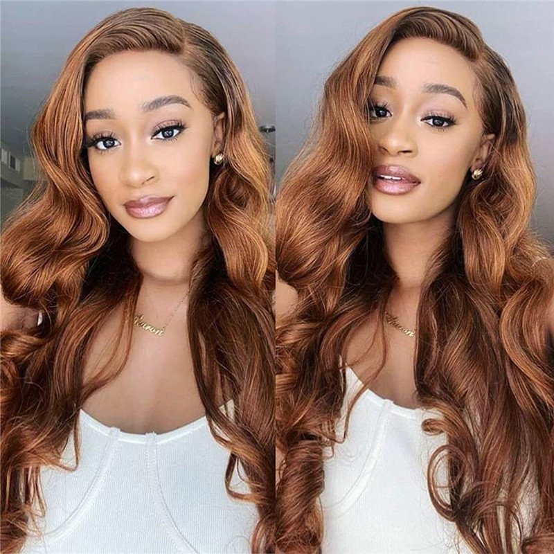 #30 Chestnut Brown Color Human Hair Wigs 13*6 Hd Lace Frontal Wig Pre Plucked Hairline