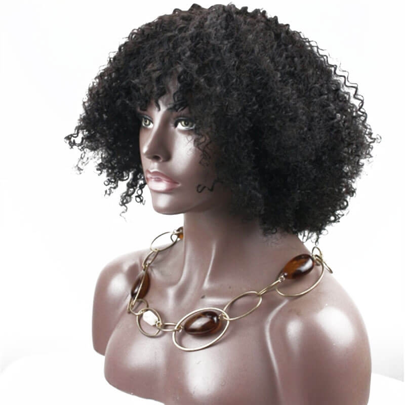 300% High Density Short Kinky Curly Brazilian Human Hair Wigs Afro Kinky Curly Wig for Women 14 inch - Image 5