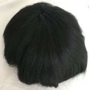 Alternative view of Swiss Full Lace Men's Toupee 1B Black Color 100%Remy Human Hair Toupee For Men 8*10Inch French Lace Mens Wigs Hair System Stock