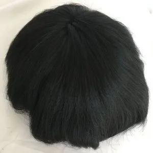 Swiss Full Lace Men's Toupee 1B Black Color 100%Remy Human Hair Toupee For Men 8*10Inch French Lace Mens Wigs Hair System Stock - Image 2
