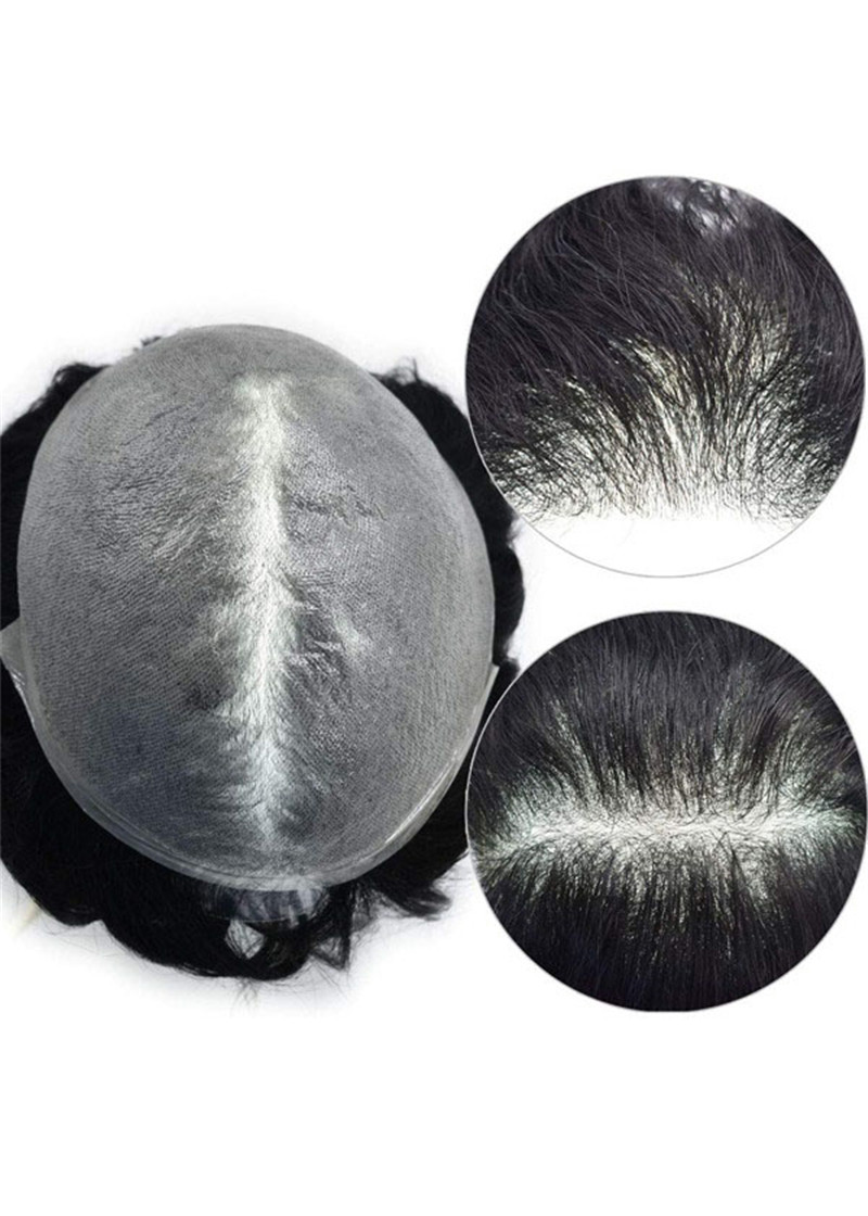 PU V-loop Super Thin Skin Hairpiece Ultra Thin Skin Mens Toupee Invisible Men Hair Replacement Poly Disposable Hairpiece Natural Hairline - Image 15