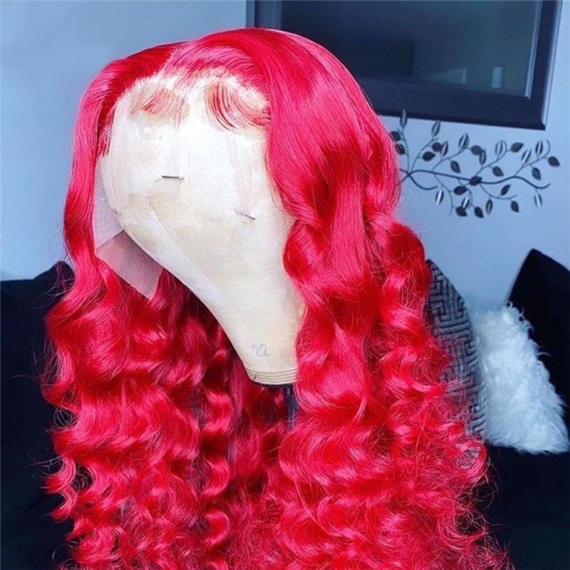 Loose Wave Red Colored Human Hair Wigs For Women Brazilian Remy Hair Wigs Pre Plucked Red Ombre Lace Front Wig Light Brown Wigs - Image 2