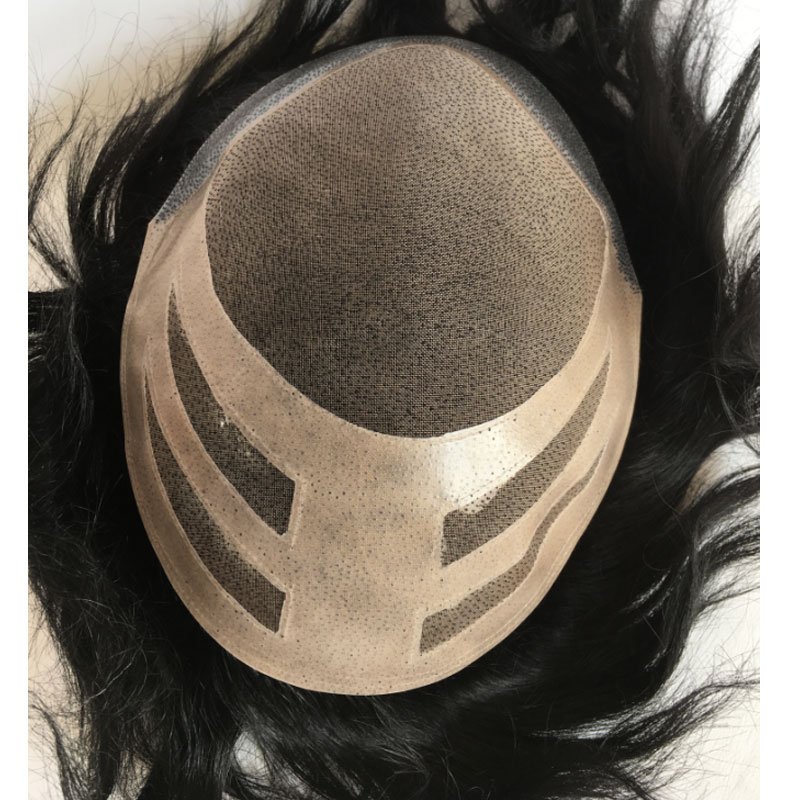 Toupee For Man's Hair Replacement System Wigs With Soft Thin 10"X 8" Mono Lace Hairpiece 90% #5 Brown Human Hair Mixed 10% Grey Hair - Image 16