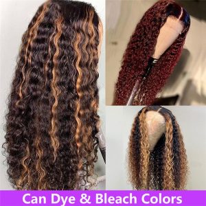 Water Wave Long Lace Front Human Hair Wigs Pre Plucked Remy Lace Front Human Hair Wigs For Black Women 150% 150% Lace Front Wigs - Image 6