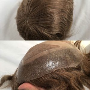 Toupee for men Hair pieces 100% European Virgin Human Hair Replacement System For Men 10"x8" Human Hair Toupee Men Hair Piece #18 Light Brown Color - Image 30