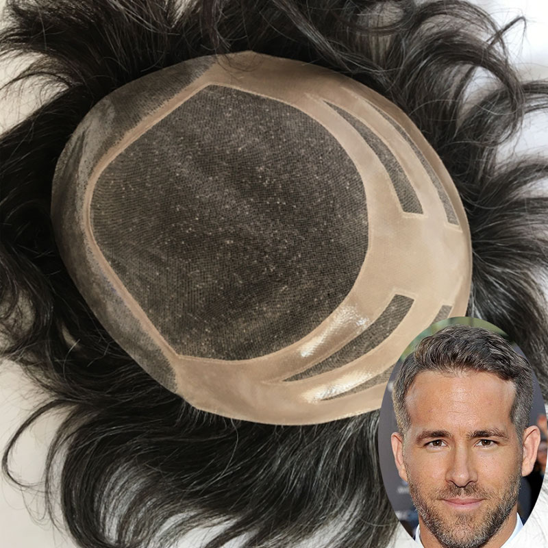 Toupee For Man's Hair Replacement System Wigs With Soft Thin 10"X 8" Mono Lace Hairpiece 90% #5 Brown Human Hair Mixed 10% Grey Hair - Image 20