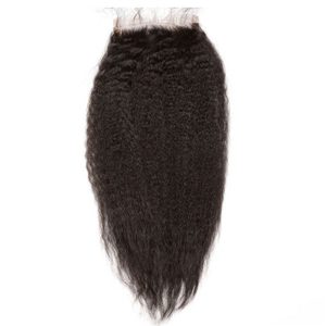 4x4 HD Hair Lace Closure Piece Natural Color Kinky Straight Cambodian Virgin Human Hair Free Part Lace Closure 4x4inches - Image 5
