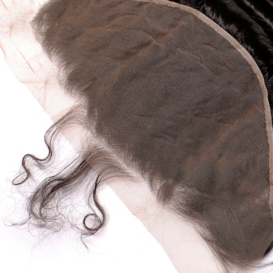 13X6 Deep Wave Ear To Ear Brazilian Lace Frontal Closure With Baby Hair Natural Color 130% Density - Image 4