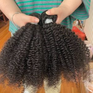 10A Grade Raw Burmese Hair Afro Kinky Curly Human Hair Bundles Natural Black Afro Hair Weft 3pcs Lot - Image 4