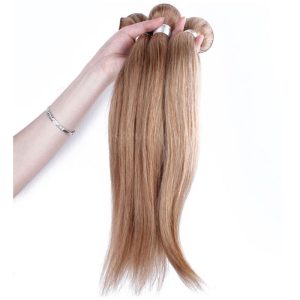 Bundle Hair Color #27 Honey Brown Straight Brazilian Human Hair Weave 3 Buddles