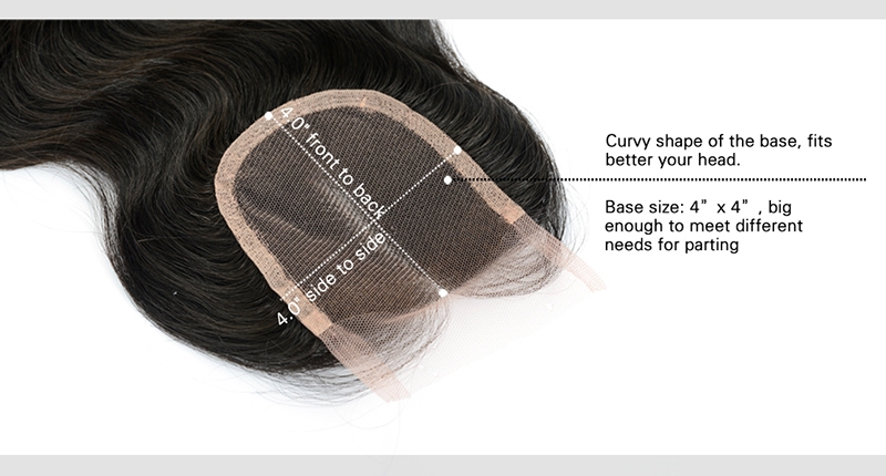 4x4 HD Hair Lace Closure Piece Natural Color Kinky Straight Cambodian Virgin Human Hair Free Part Lace Closure 4x4inches - Image 4