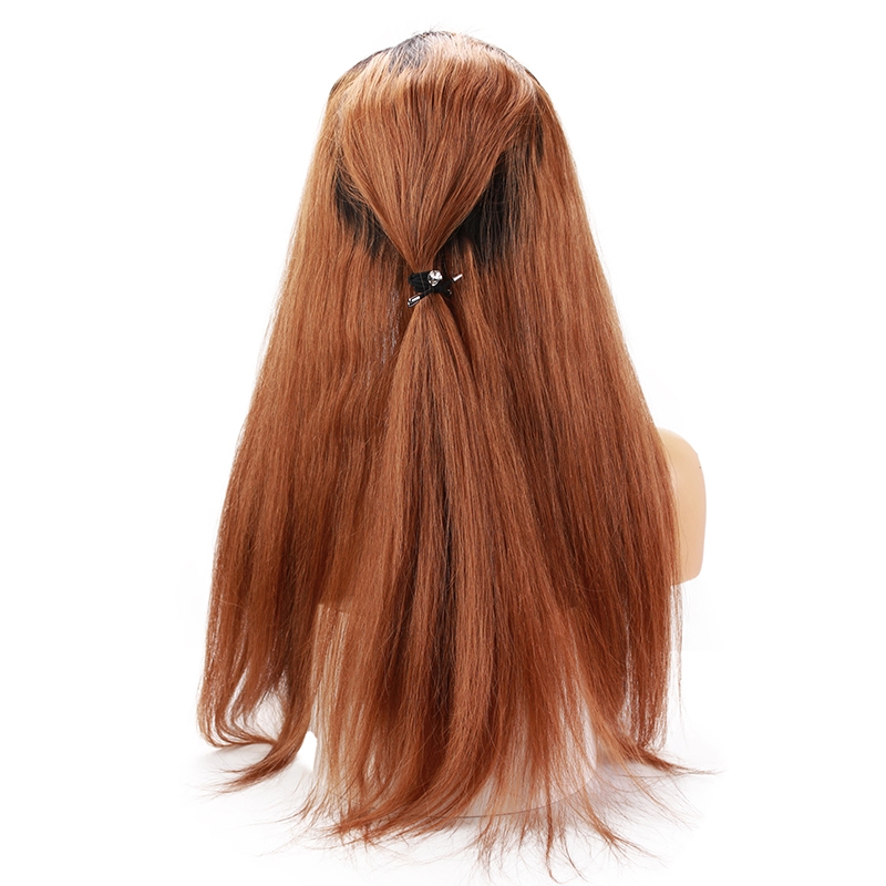 Ombre Full Lace Human Hair Wig #1BT30 Brazilian Silky Straight Human Hair Wig with Natural Baby Hair Free Part Bleached Knots - Image 5