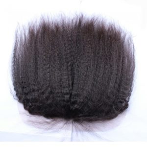 Alternative view of 13x6 Mongolian Kinky Straight Lace Frontal Closure Bleached Knots Coarse Yaki Lace Frontal Free 3 Part Kinky Straight Frontal
