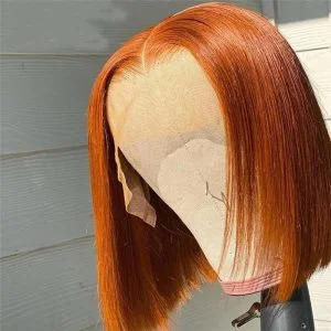 Bob Wigs Lace Front Human Hair Wigs Short Bob Wigs 150% Brazilian Human Hair Wig Orange Bob Lace Frontal Wigs For Black Women