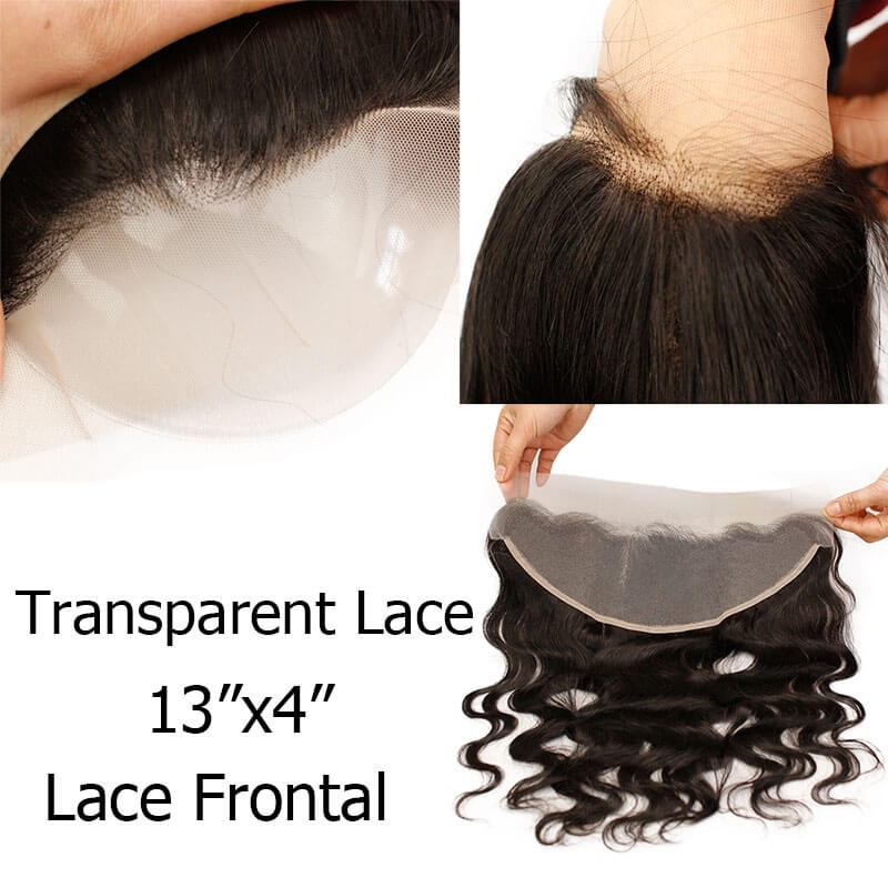 Human Hair Lace Frontal Transparent Lace Frontal Closures With Natural Baby Hair Brazilian Body Wave Remy Hair 13x4 Closure - Image 3