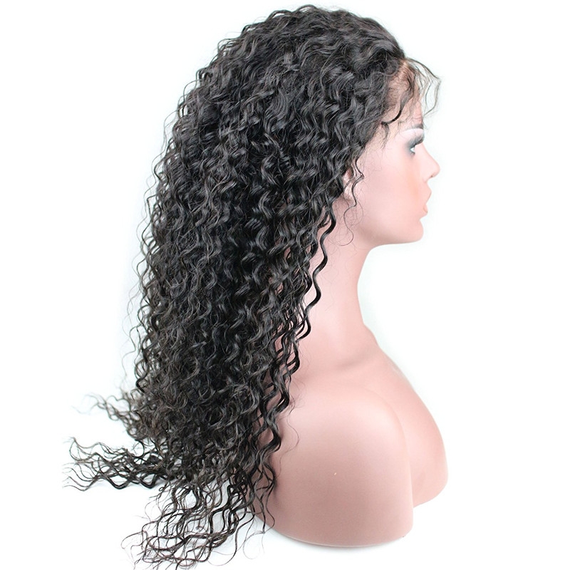 Full Lace Wigs Deep Curly 10A Unprocessed Brazilian Remy Human Hair Glueless Full Lace Human Hair Wig for Black Women Natural Color 14 inch - Image 4