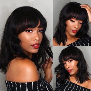 13x4 Lace Front Human Hair Wigs For Black Women Body Wave Lace Front Wig With Bangs 13x6 Wet And Wavy Lace Front Wig