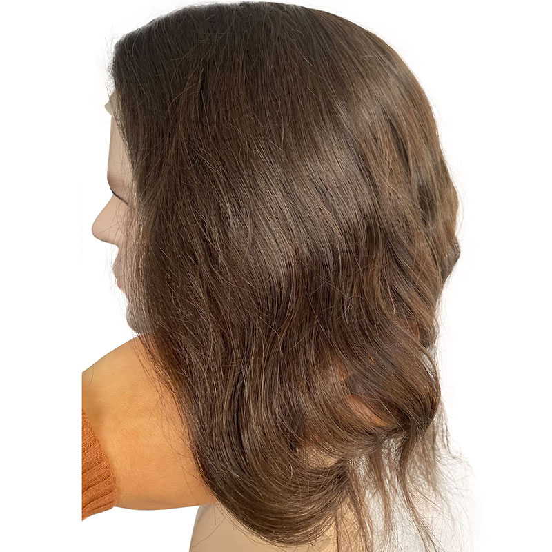 Swiss Lace Men's Toupee Lace Front Men Wig Replacement System Human Hair wig style for men Bleached Knots 10x8inch Long Hair 12''Long Hair Toupee - Image 8
