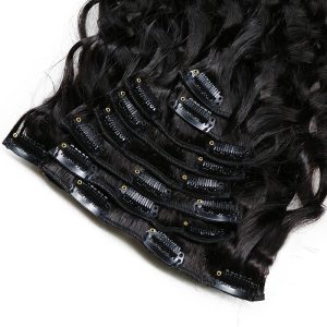 Curly Brazilian Natural Color Clips in Hair Extension Can Be Dyed Human Hair - Image 3