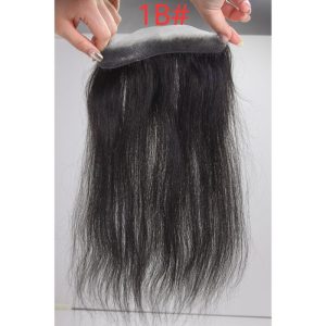 V Loop Front Hairline Full PU Long Hairline Toupee 100% Human Hair Hair Piece 100% Human Hairpiece for Men and Women Male Replacement 613 Blonde Hair Patch - Image 10