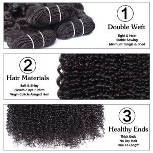 4B/4C  Kinky Curly Burmese 100% Remy Hair Extension Human Hair Weft Unprocessed Virgin Human Weave 3 Bundle - Image 4