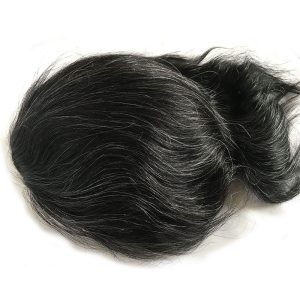 Toupee for Men 100% Human Hair Swiss Lace Front Hair Pieces PU V-looped Men's Hair Replacement System 1B Mixed 80% Grey Hair - Image 22
