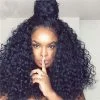 300% High Density Lace Front Wigs Deep Curly Brazilian Lace Front Human Hair Wig for Black Women Natural Color
