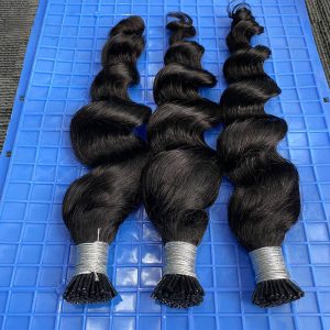Loose Wave I Tip Hair Extensions Microlink Human Hair Extensions For Black Women Brazilian Virgin Bulk Hair Bundles Pwigs - Image 2