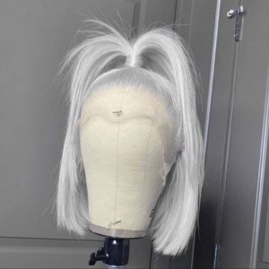 Bob HD Lace Wig 13x4 13X6 Straight Silver Color Cambodian Human Hair Wigs Pre Plucked Grey Lace Front Wig 150% Density - Image 2