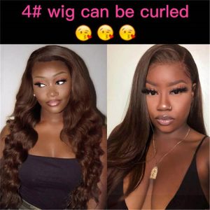 #4 Chocolate Brown 13X4 Transparent Hd Lace Front Wigs Human Hair Wigs For Women Pre Plucked - Image 4