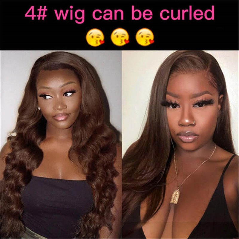 #4 Chocolate Brown 13X4 Transparent Hd Lace Front Wigs Human Hair Wigs For Women Pre Plucked - Image 4