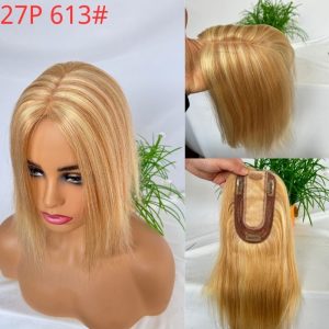 Brown 7x13cm Silk Base Human Hair Topper With Clips In Silk Top 100%  Cambodian Human  HairToupee for Women Hairpiece - Image 10