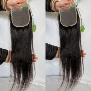 5x5 Lace Closure Transparent HD Lace Yaki Straight Natural Color Indian Human Hair Lace Top Closures Bleached Knots with Baby Hair - Image 5
