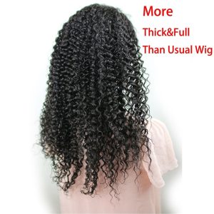 360 Lace Frontal Wig Kinky Curly Extra High Density Brazilian Remy Human Hair Full Lace Wigs with Baby Hair Natural Hairline for Black Women - Image 4