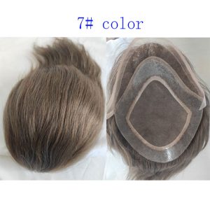 Pwigs 100% European Virgin Human Hair Toupee for Men with Soft Thin Super Mono Lace 10" x 8" Straight hair pieces 4 Brown Color - Image 21