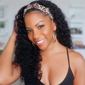 Headband Wigs Curly Human Hair for Black Women Glueless None Lace Front Wig Brazilian Virgin Hair Headband Wig Curly Half Wigs Human Hair
