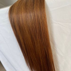 Alternative view of Pwigs 200pcs/Bundle Feather Line Hair Extensions 100%  Camodian Human Hair Extensions Long Straight  18-24inch Invisable Installation Brown Color