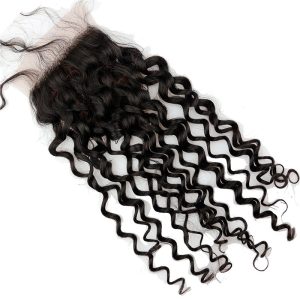 Cheap Malaysian Hair Silk Base Closure 4x4 Human Hair Free Part Curly Silk Top Closure Bleached Konts 10inch - Image 3