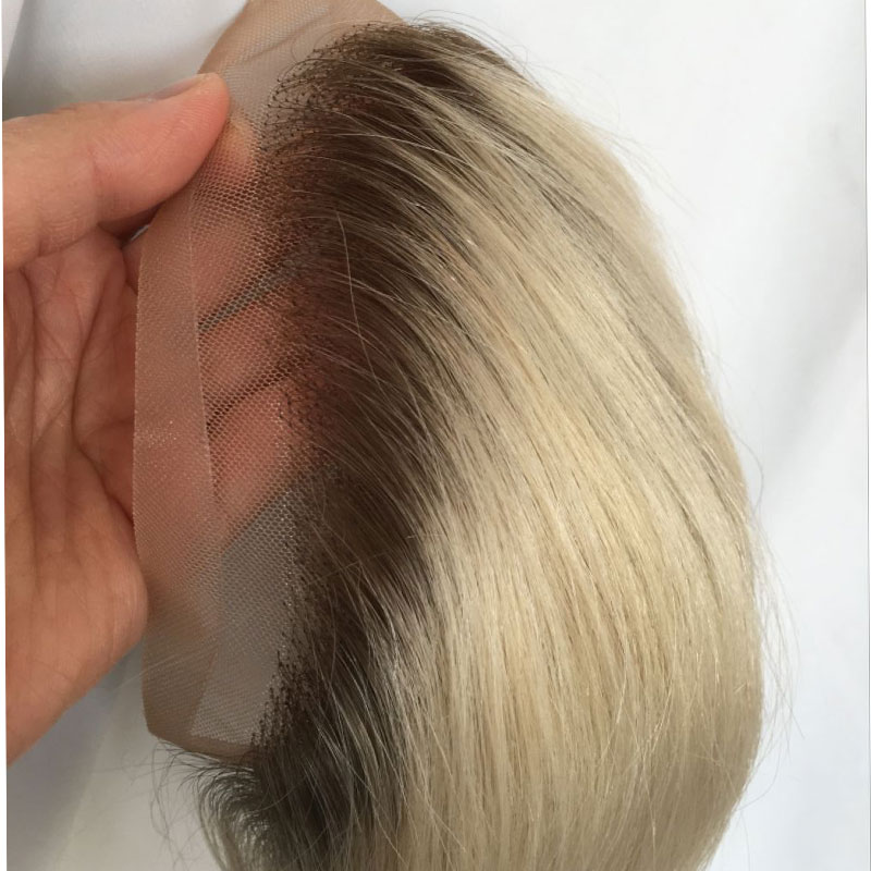 Human Hair Piece Wigs Toupee for Men Hair Replacement System Human Hair Toupee For Men Natural Lace Front with Skin 10x8 Straight 60# White Color - Image 17
