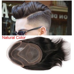100%Human Hair WigsToupee for Men Hair Pieces Men's Toupee Super Thin Mono Lace with PU Around Ombre Blonde 60 Color10" x 8" Toupee - Image 30