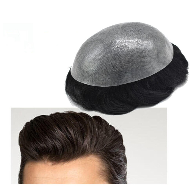 Stock Toupee Men’s Toupee Soft Thin Skin 0.06mm PU 10x8inch Hair Replacement for Men's Hairpiece 100% European Human Hair Pieces for Man - Image 5