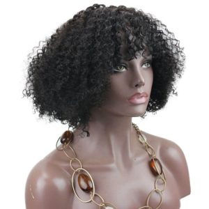 300% High Density Short Kinky Curly Brazilian Human Hair Wigs Afro Kinky Curly Wig for Women 14 inch - Image 2