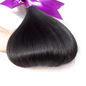 Natural Black Human Hair Brazilian Straight Hair Bundles With lace Frontal 13x4 Closure Bleached Knots Pre Plucked Natural Baby Hair Around - Image 5
