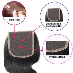 Virgin Hair 3 bundles With Closure Body Wave Free Part Unprocessed Human Hair Bundles Weave Weft with Lace Closure Natur - Image 3