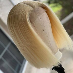 Blonde 613 Bob Wig Straight Hair 4*4 Hd Lace Closure Wig Pre Plucked 100% Human Hair Wigs