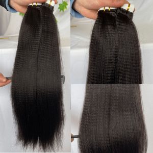 Yaki Straight Hair Tape In Hair Extensions Brazilian Remy Tape Hair 40pcs For Black Women Skin Weft Tape Glue In Hair Extensions - Image 3