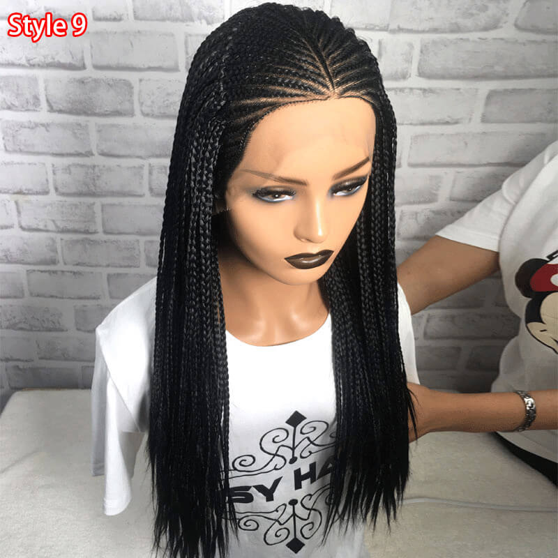 Fully Handmade 13X6" Wide Lace Area Tiny Braided Top Box Braided Wigs For Black Women Synthetic Swiss Lace Front Twist Braids Wigs With Baby Hair Ligh - Image 12