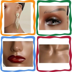 PWig Mannequin Heads 3Colors Bust Female Realistic Manikin Head with Face and Shoulders for Wigs Beauty Accessories Displaying - Image 24