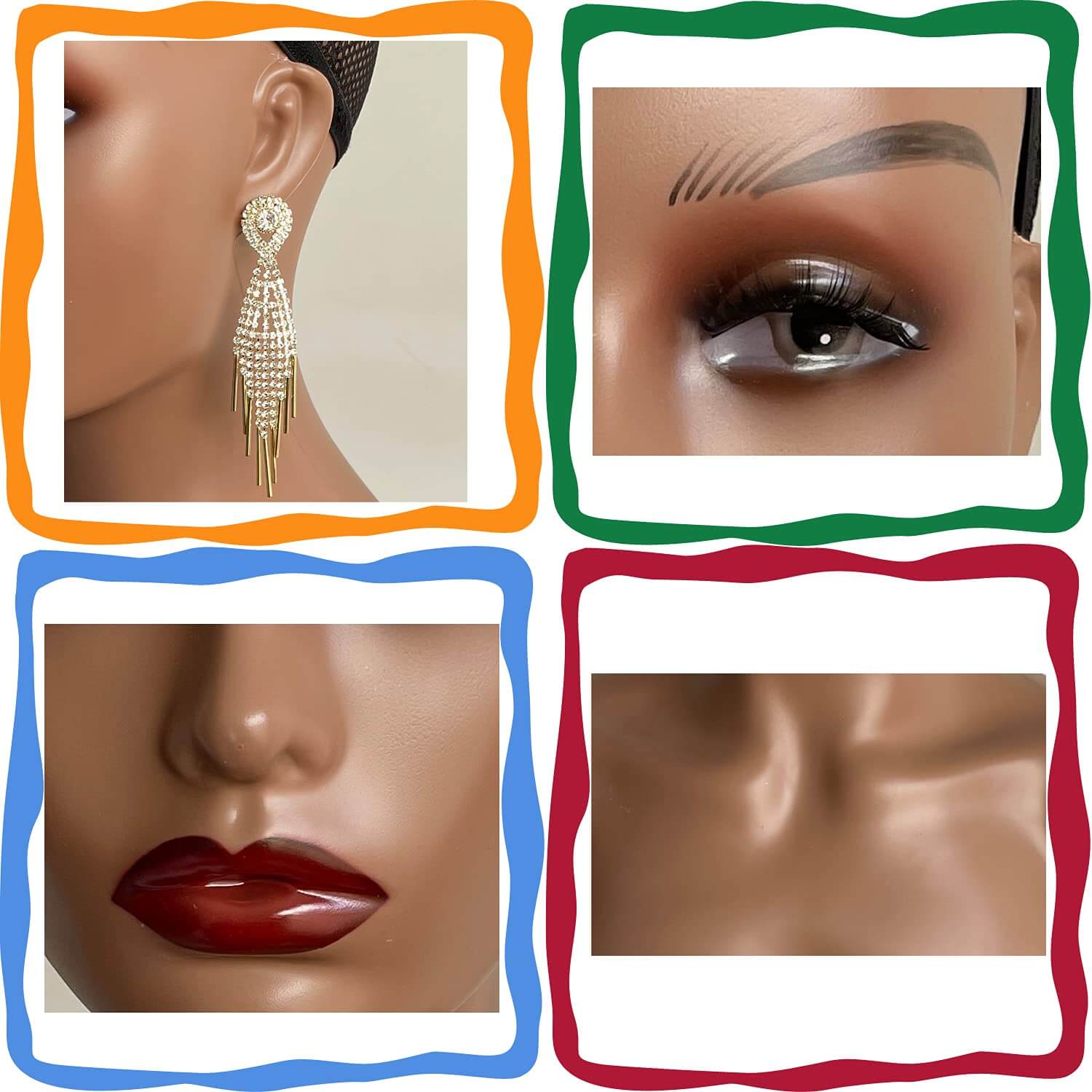 PWig Mannequin Heads 3Colors Bust Female Realistic Manikin Head with Face and Shoulders for Wigs Beauty Accessories Displaying - Image 24