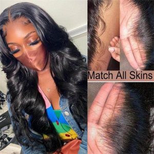 Body Wave 5X5 Invisible Hd Lace Closure Wigs Pre Plucked Natural Black Human Hair Wigs For Women - Image 2